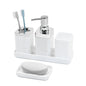 Bathroom Accessories Set Vanity Counter Soap Dispenser Toothbrush Cotton Swab Holder and Tray Set Bathroom Decor Apothecary Jars
