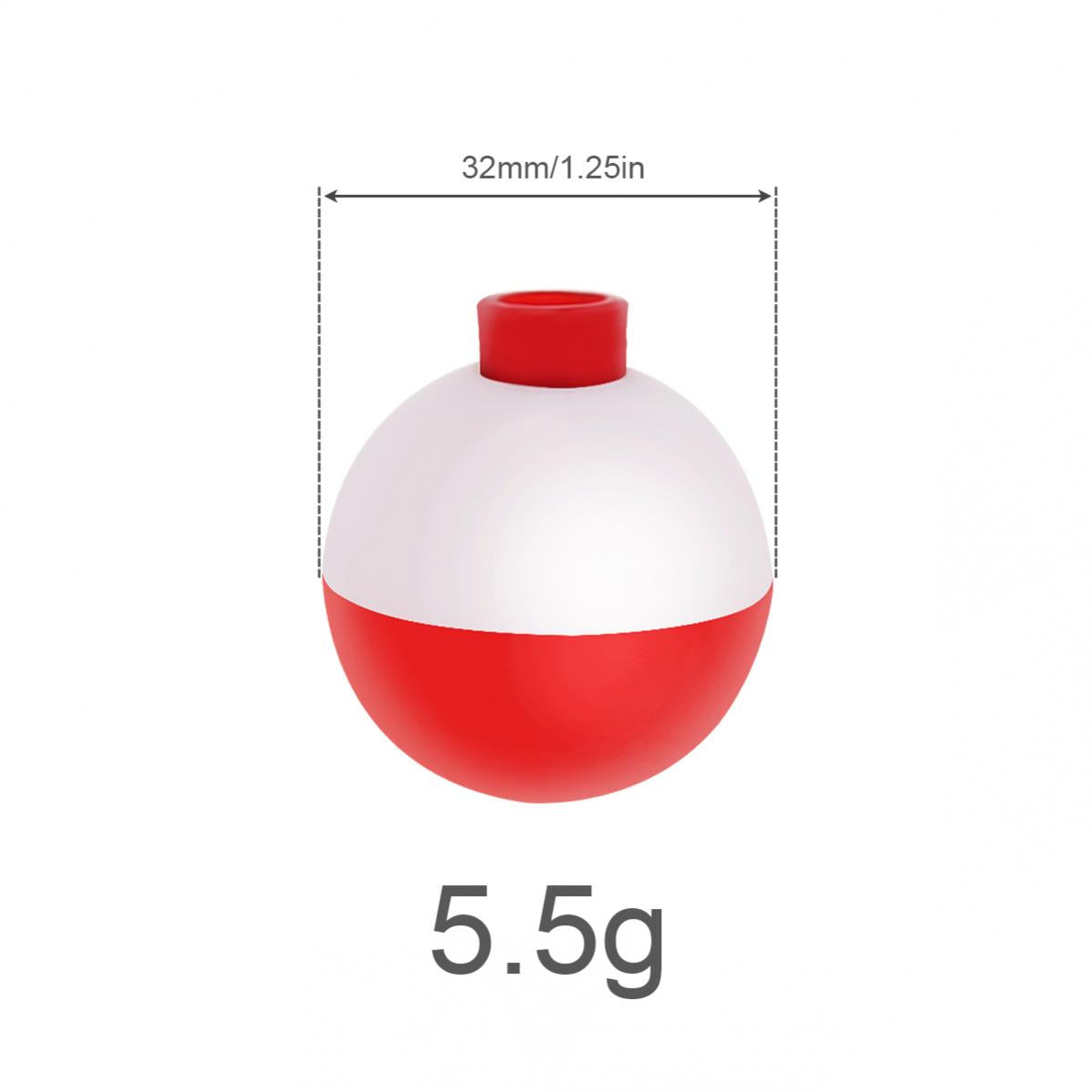 10pcs/Fishing Bobber lot 32mm / 1.25inch Fishing Bobber Floats Set Hard ABS Snap on Red White Push Button Round Buoy