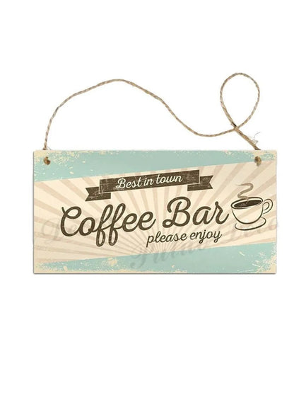 Rustic Wooden Kitchen Wall Decor Sign - "This Kitchen Offers Food Love Joy" Hanging Plaque with Cooking and Floral Illustration