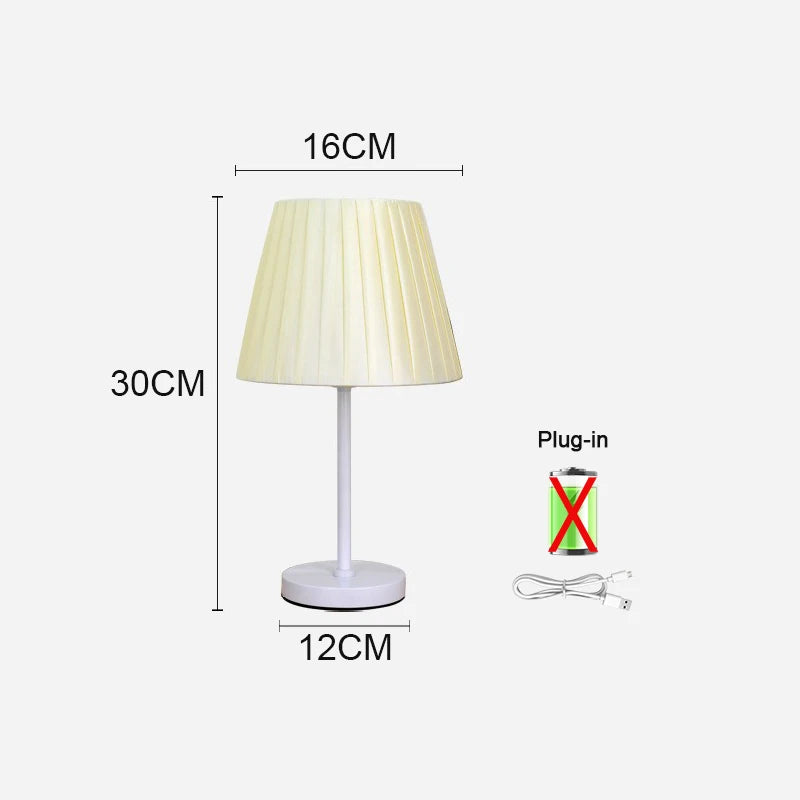 LED Table Lamps Study Bedroom Decoration Bedside Tables Rechargeable Light Touch Remote Control  Cloth Cover Reading Desk Lamp