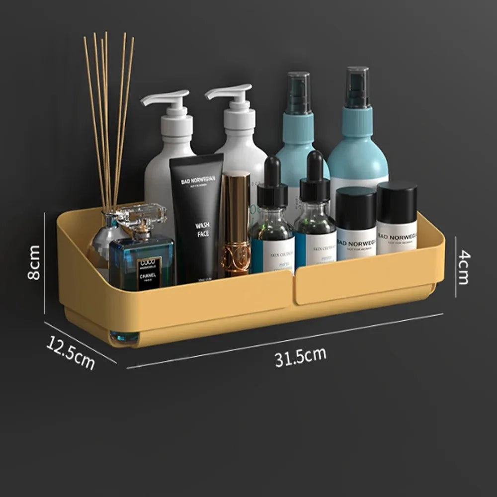 Bathroom  Kitchen Convenience Rack Shelf Makeup Storage Organizer Shower Shelf Cosmetics Shampoo Rack  Wall Spice No Drilling