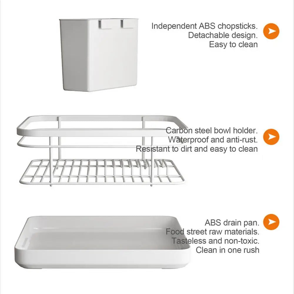 Kitchen Drying Rack Kitchen Dish Storage Rack Countertop Drain Rack  With Utensil Holder Drying Dish Rack Kitchen Supplies