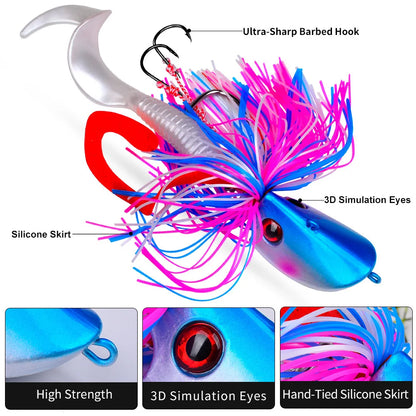 Jigging Head Bait 20g-100g Artificial Pike Fish Bait Bass Baits Blackfish Fishing Lure Wobbler Bladed Skirted Swim Saltwater Jig