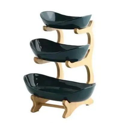 Kitchen Living Room Home Three-Layer Fruit Plate Candy Dish Creative Modern Dried   Basket Snack  Dessert Plate