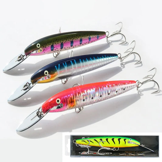 Minnow Fishing Lures 147mm 42g Trolling Bait Saltwater Boat Fishing Artificial Hard Bait Wobbler Bass Mackerel Tuna Pike
