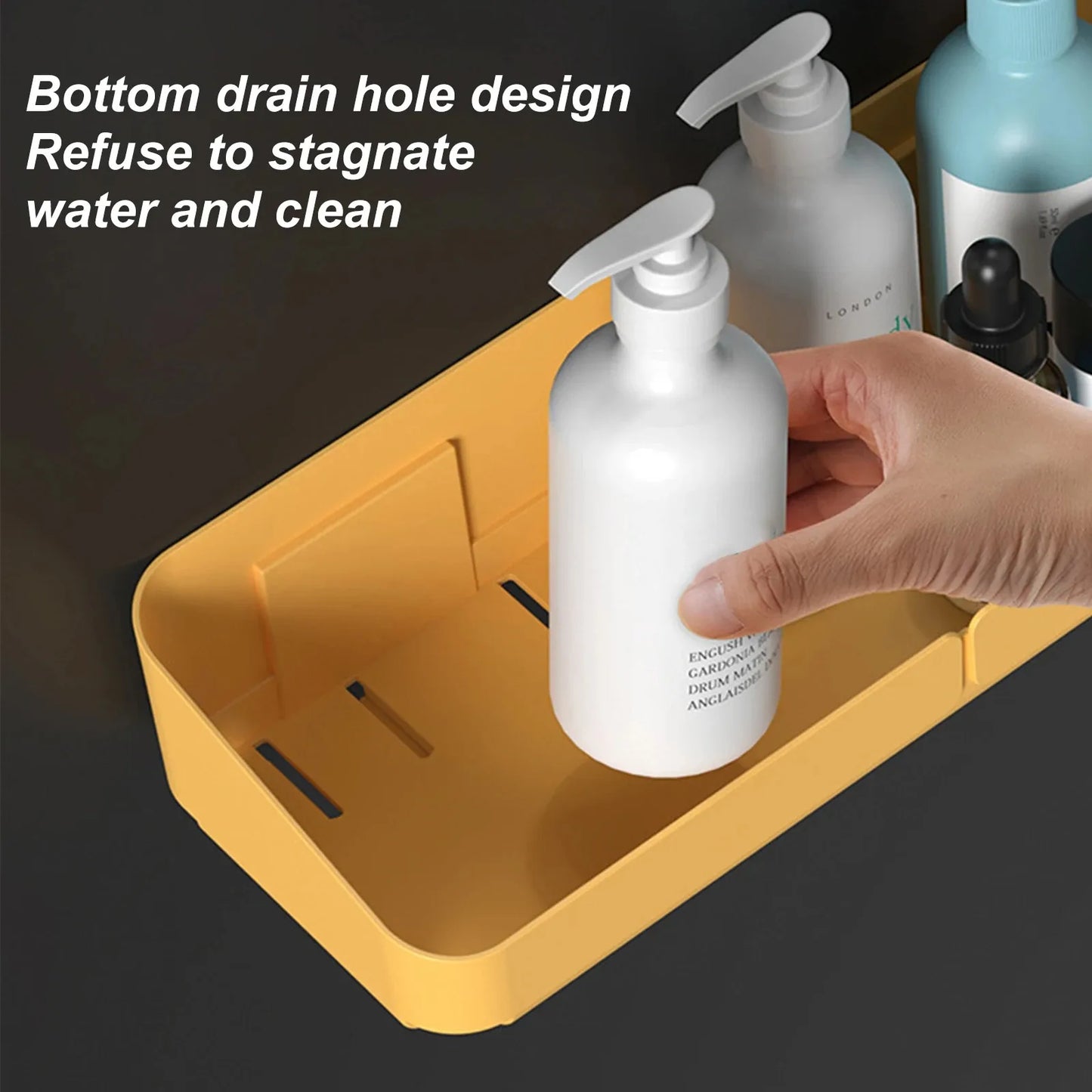 Bathroom  Kitchen Convenience Rack Shelf Makeup Storage Organizer Shower Shelf Cosmetics Shampoo Rack  Wall Spice No Drilling