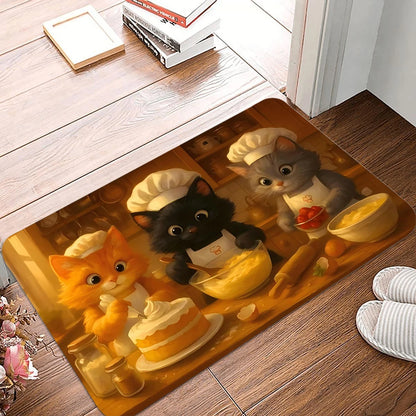 Kitten Cute Cat Kitchen Doormat Floor Mat Rug Carpet for Entryway Kitchen Anti-slip  Home Decor Accessory Halloween Gift