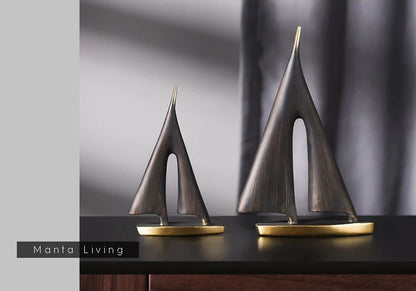 Smooth Sailing Sailboat Home Decor Ornament Living Room Decoration Bedroom Desktop Decoration Resin Craft Gift
