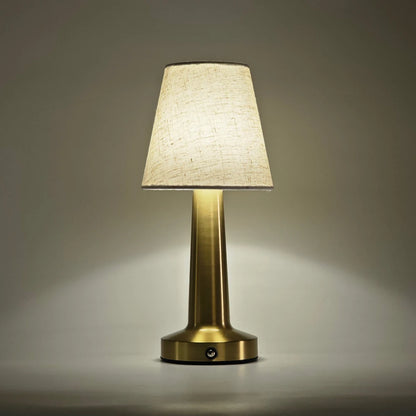 LED Table Lamp with Cloth Shade, Touch Sensor Bedside Lamp Rechargeable Reading Lights For Bedroom Restaurant Bar Decor Lighting