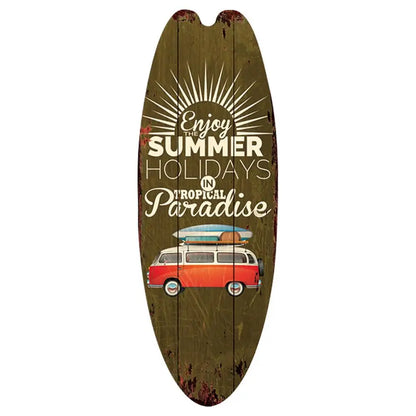 Wooden Surfboard Decor Home Wooden Surfboard Wall Sign Exquisite Appearance Wall Decoration For Home Decors Party Props And