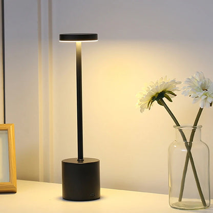 LED Ambient Table Lamp, USB Rechargeable Desk Lamp, Touch Controlled Dimmable Indoor Night Light for Home Decor Bedside Room