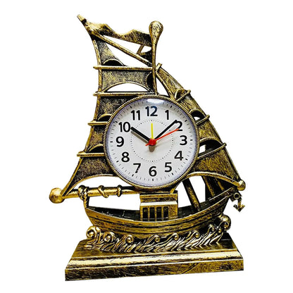 Desk Clock Home Decor Ornament Sailing Figurine Alarm Clock Table Clocks for Kitchen Bedroom Office Living Room Kids