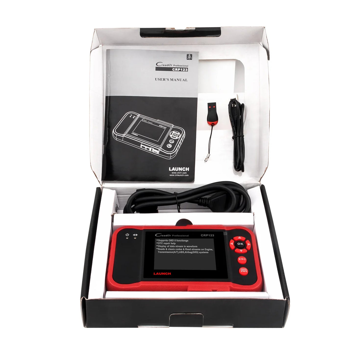 LAUNCH X431 CRP123 OBD2 Car Scanner ABS/SRS/Transmission/Engine Systems Diagnose Tool Lifetime Free Update