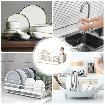 Kitchen Drying Rack Kitchen Dish Storage Rack Countertop Drain Rack  With Utensil Holder Drying Dish Rack Kitchen Supplies