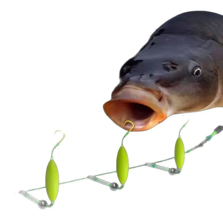 1Pc 4#7#9#12# Three Hook Fishing Hair Rigs Hook Suspension Anti Bottom Carp Fishing Hook Ready Made Pesca Carp Rigs Fishing Lure