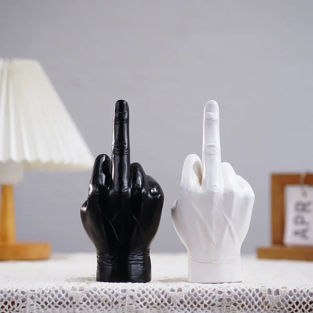 Home Decoration Desktop Living Room Entrances Trendy Play Resin Crafts Cute Middle Finger Ins Style Room Decor Hip Hop