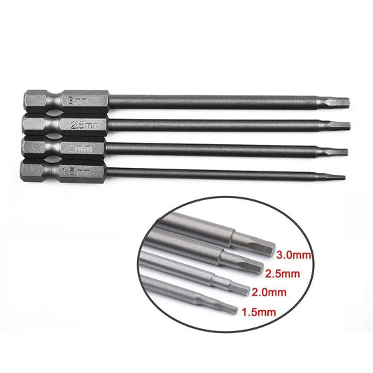 1/4pcs Alloy Steel Hex Screwdriver 1/4 Inch Hex Shank Magnetic Head Screw Driver Bit 1.5 2.0 2.5 3.0mm Hand Tools Parts