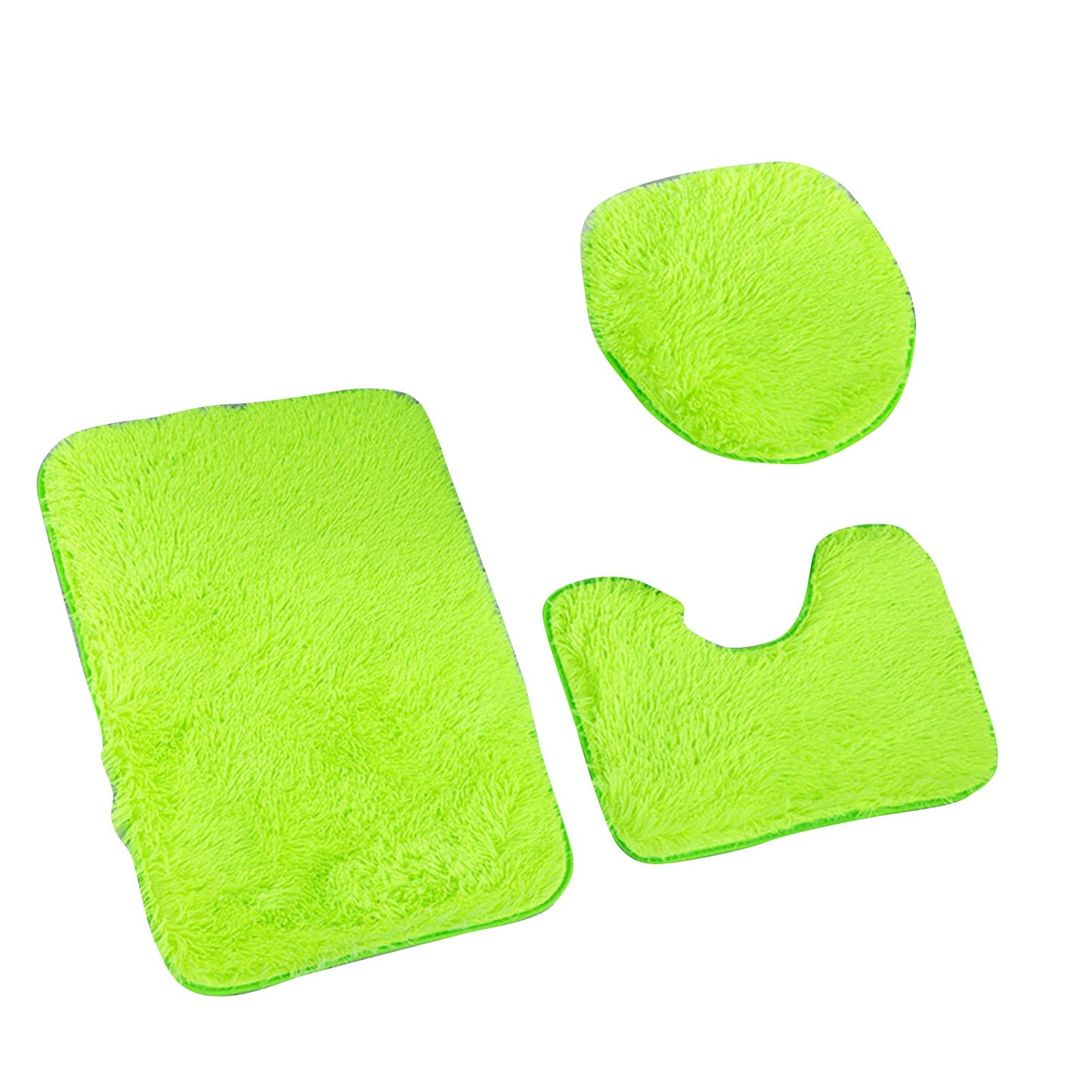 Bathroom Decorative Rug Set Of 3, Chenille Plush Large Rug, Rug And Toilet Seat Cover With Non-Slip Rubber Backing Bathroom