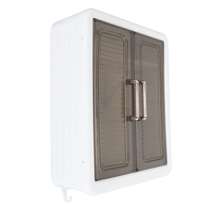 Bathroom Cabinet Wall Mounted Multifunctional Makeup Perfume Cosmetic Organizer Display Cabinet Skincare Storage Rack with Hooks