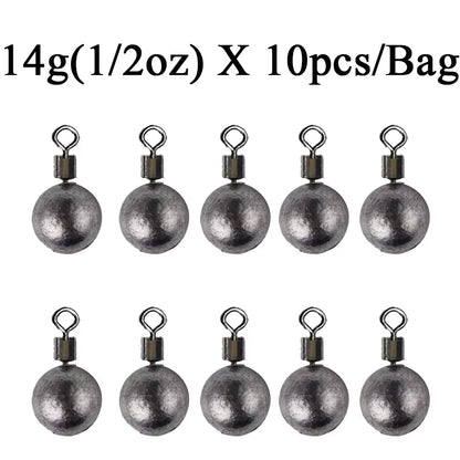 10pcs/Lot Fishing Weights Sinkers 3.5g 5g 7g 10g 14g 20g Fishing Sinker Carp Fishing Tackle Accessories