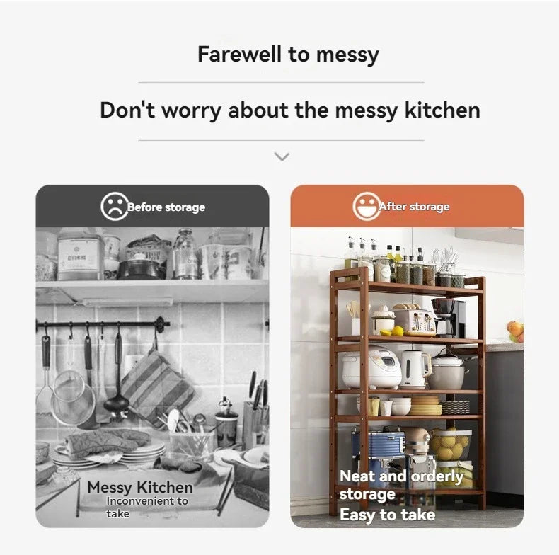 Kitchen shelf, floor standing multi-layer product collection, household pot seasoning shelf, fruit and vegetable bowl and dish