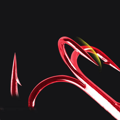 50Pcs Fishing Treble Hooks Kit High Carbon Steel Hooks Strong Sharp Round Bend for Lures Baits Saltwater Freshwater Fishing