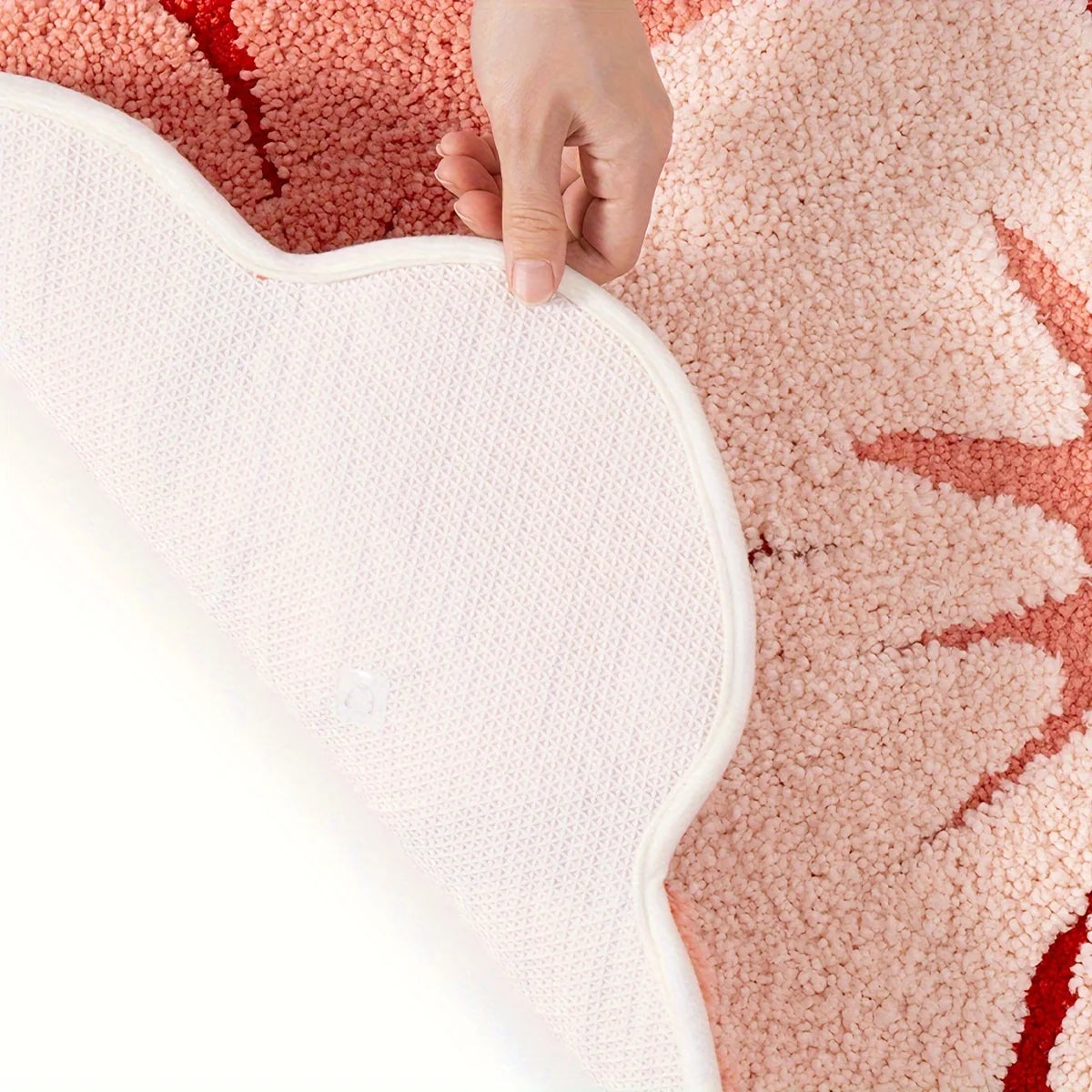 Bathroom Floor Mat Two Color Flower Pattern Premium Soft and Comfortable Bathtub Rug Suitable for Bathroom Bathtub Laundry Room