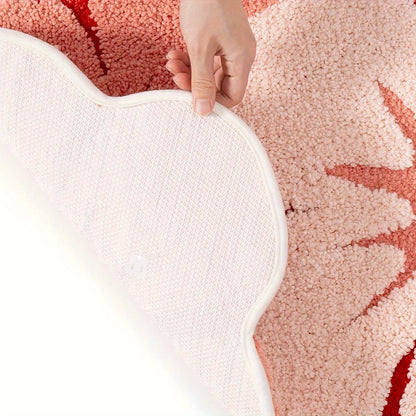 Bathroom Floor Mat Two Color Flower Pattern Premium Soft and Comfortable Bathtub Rug Suitable for Bathroom Bathtub Laundry Room