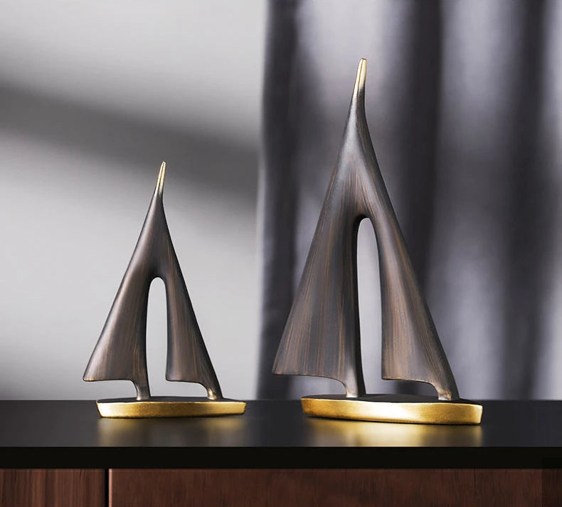 Smooth Sailing Sailboat Home Decor Ornament Living Room Decoration Bedroom Desktop Decoration Resin Craft Gift