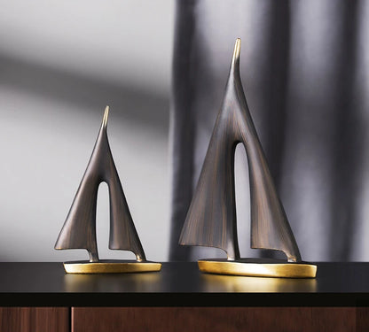 Smooth Sailing Sailboat Home Decor Ornament Living Room Decoration Bedroom Desktop Decoration Resin Craft Gift