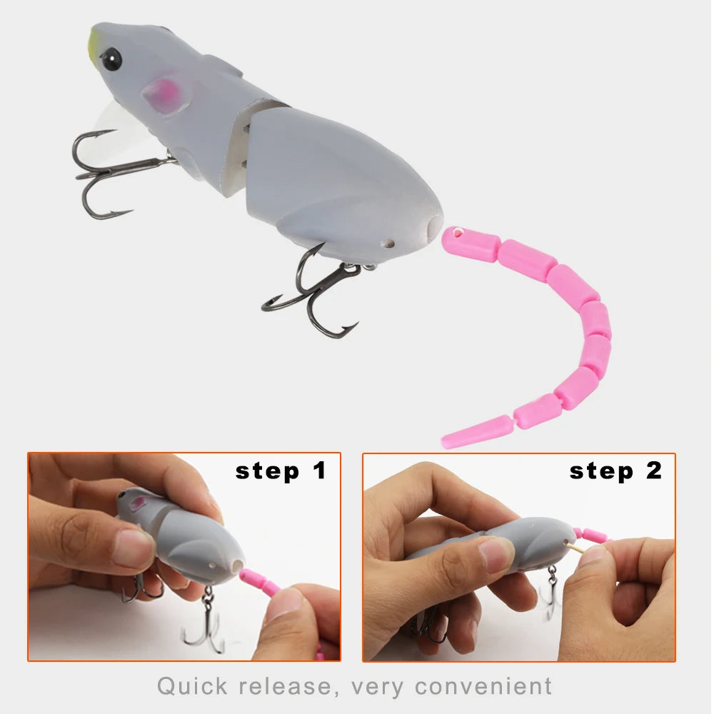 1PCS Swimbaits Mouse Lures Artificial Floating Surface 85mm/17g Wobblers Bionic Spro BBZ Rat Baits For Pike Fishing Pesca Bass