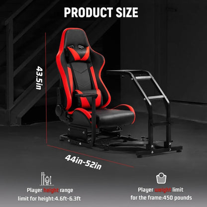 Popular - G29 Adjustable Gaming Sim Cockpit W/Red Seat Fits for Logitech G920 G923,Thrustmaster T300 Racing Steering Wheel Stand