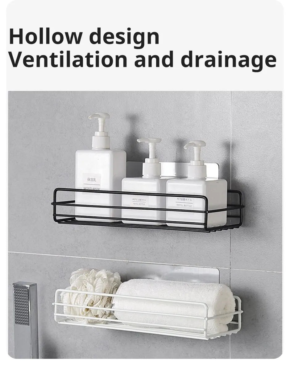 Bathroom Metal Shelves No-Drill Bathroom Organizer Cleaning Supplies Organizer Kitchen Supplies Storage Bathroom Accessories