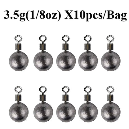 10pcs/Lot Fishing Weights Sinkers 3.5g 5g 7g 10g 14g 20g Fishing Sinker Carp Fishing Tackle Accessories