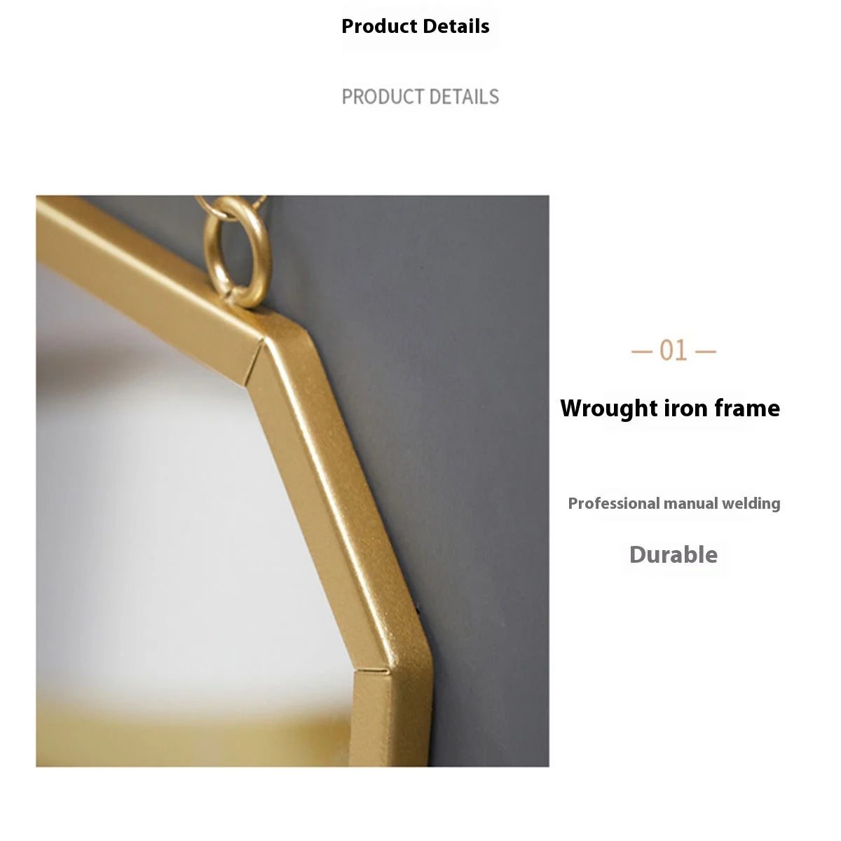 Iron square wall mirror hanging bathroom bathroom dormitory mirror hanging wall washing table wall hanging makeup mirror