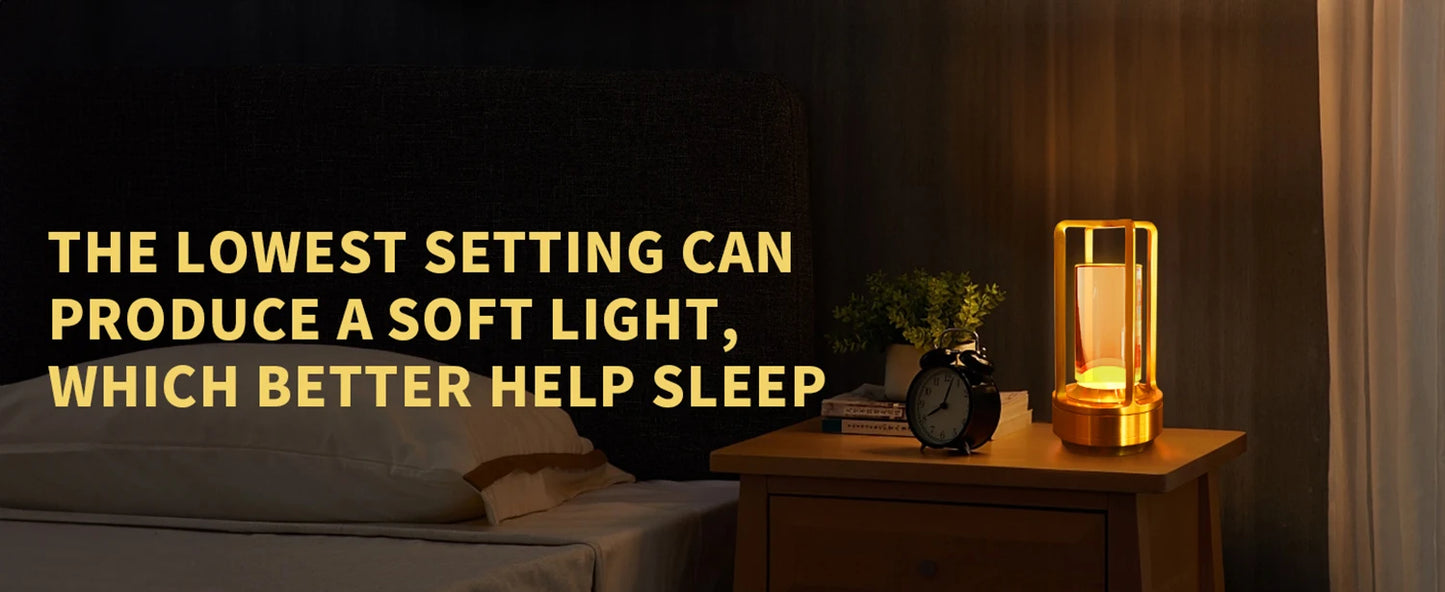 LED Cordless Table Lamp Retro Bar Metal Desk Lamps Rechargeable Touch Dimming Night Light Restaurant Bedroom Home Outdoor Decor