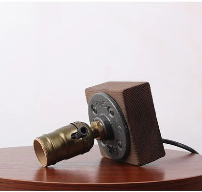 Table Lamp, Wooden Antique Copper Bedside Lamp British Classical Solid Lamp Decoration