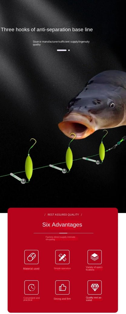 1Pc 4#7#9#12# Three Hook Fishing Hair Rigs Hook Suspension Anti Bottom Carp Fishing Hook Ready Made Pesca Carp Rigs Fishing Lure