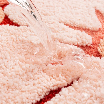 Bathroom Floor Mat Two Color Flower Pattern Premium Soft and Comfortable Bathtub Rug Suitable for Bathroom Bathtub Laundry Room