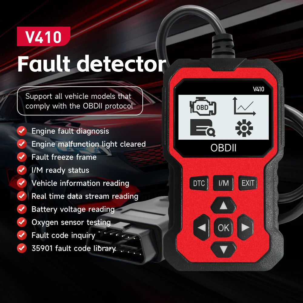 Enhanced Universal Obd Ii Scanner Car Engine Fault Code Reader Can Diagnostic Scan Tool, Read and Clear Error Codes for 1996