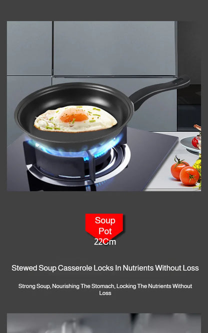 13 Piece Cookware Set Milk Pot Soup Pot Flat Bottomed Small Frying Pan with Lid And Shovel Kitchenware Set for Cooking pots Set