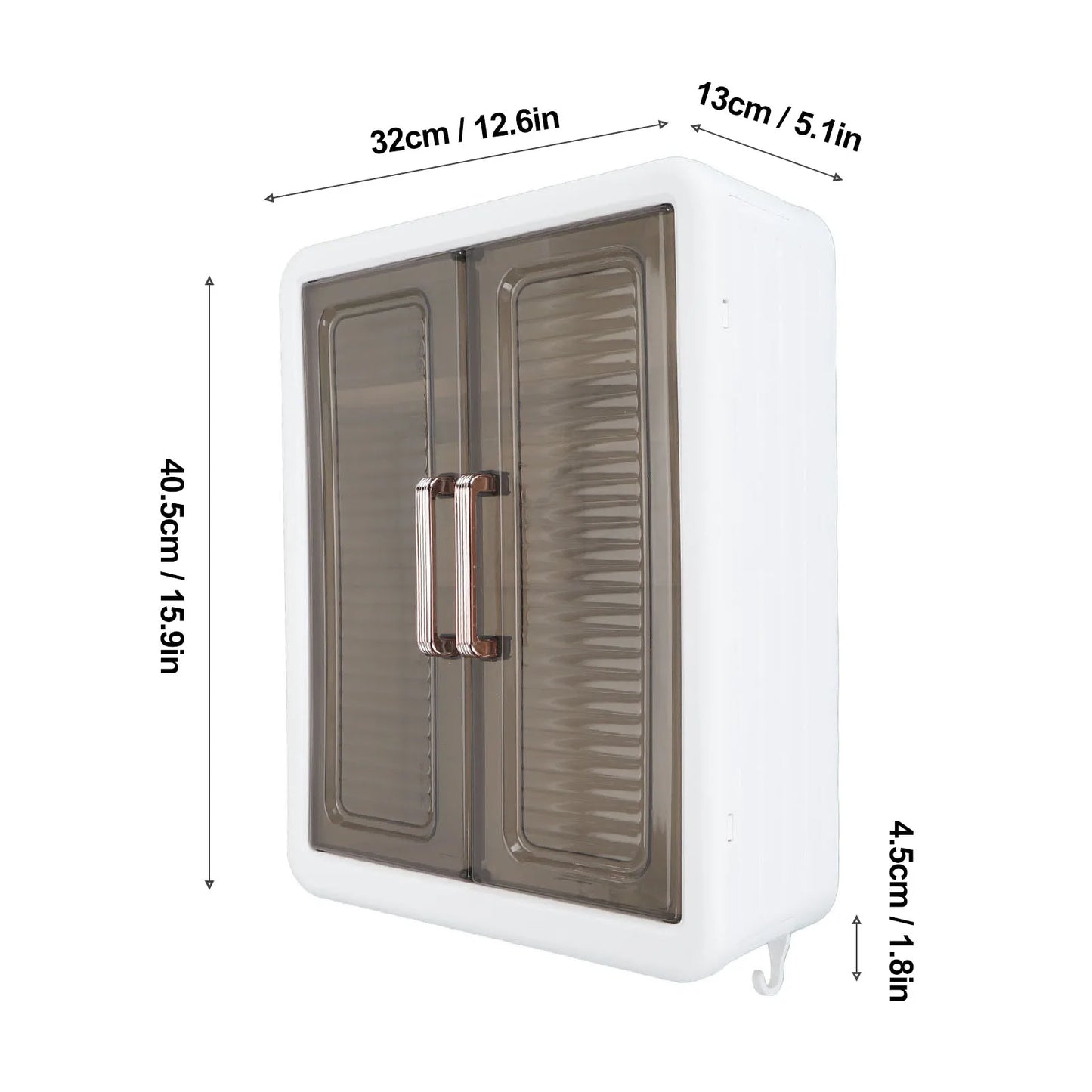 Bathroom Cabinet Wall Mounted Multifunctional Makeup Perfume Cosmetic Organizer Display Cabinet Skincare Storage Rack with Hooks