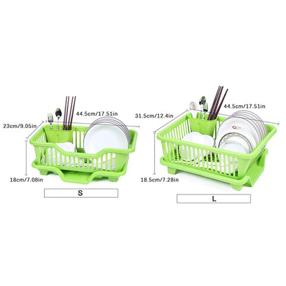 Kitchen Drainage Rack With Drainer Board Countertop Utensils Plates Chopsticks Bowls Spoons Storage Dish Drying Rack