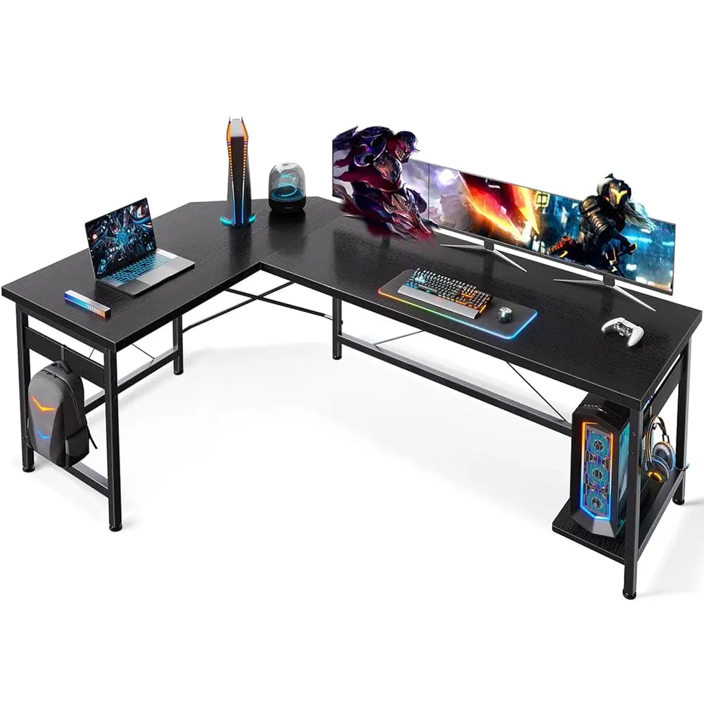 66"" L Shaped Gaming Desk, Corner Computer Desk, Sturdy Home Office Computer Table, Writing Desk, Larger Gaming Desk