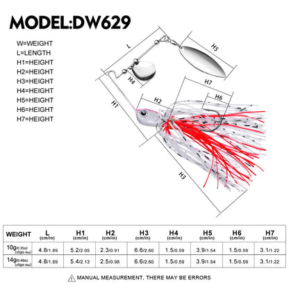 1pcs Bearded Lure Bait 10G 14G Wobblers for Bass Tassel Spinnerbait Metal Sequin Anti Hanging Bottom Biomimetic Fish Bait
