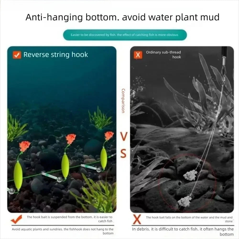 1Pc 4#7#9#12# Three Hook Fishing Hair Rigs Hook Suspension Anti Bottom Carp Fishing Hook Ready Made Pesca Carp Rigs Fishing Lure