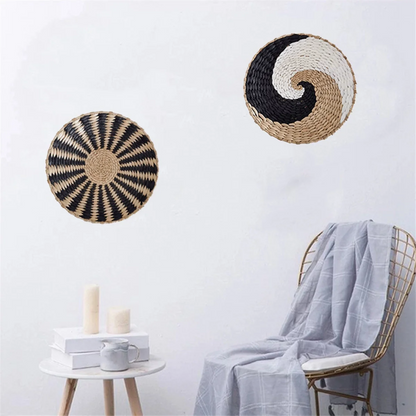 Wall Hanging Decor Wall Basket Home Decoration Handmade Natural Wall Art for Kitchen Bedroom Living Room Ornament B8