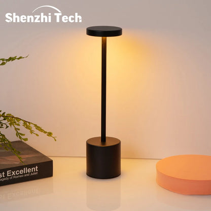 LED Ambient Table Lamp, USB Rechargeable Desk Lamp, Touch Controlled Dimmable Indoor Night Light for Home Decor Bedside Room