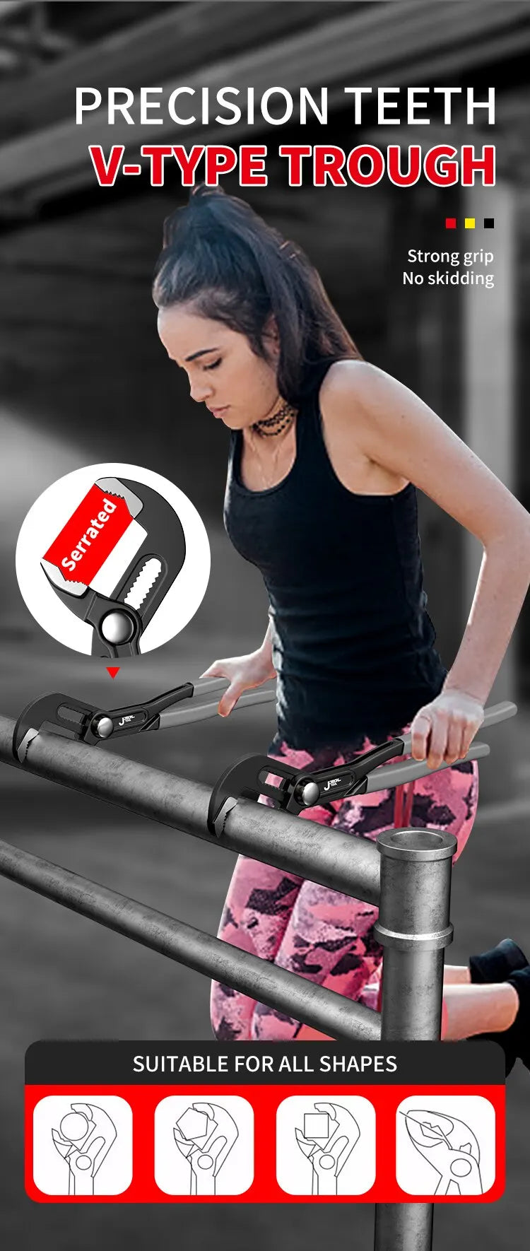 Water Pump Pliers Quick-Release Plumbing Pliers Pipe Wrench Adjustable Water Pipe Clamp Pliers Household Hand Tools Multi-functi