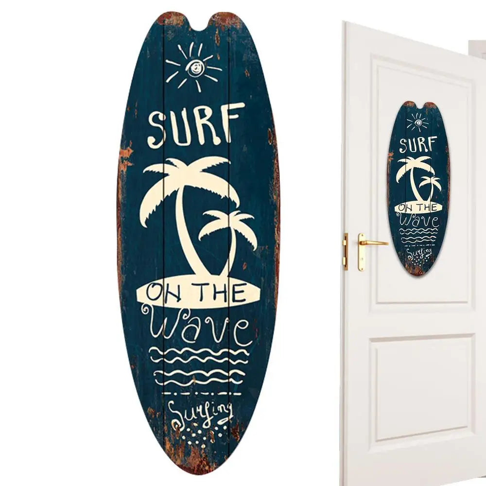 Wooden Surfboard Decor Home Wooden Surfboard Wall Sign Exquisite Appearance Wall Decoration For Home Decors Party Props And